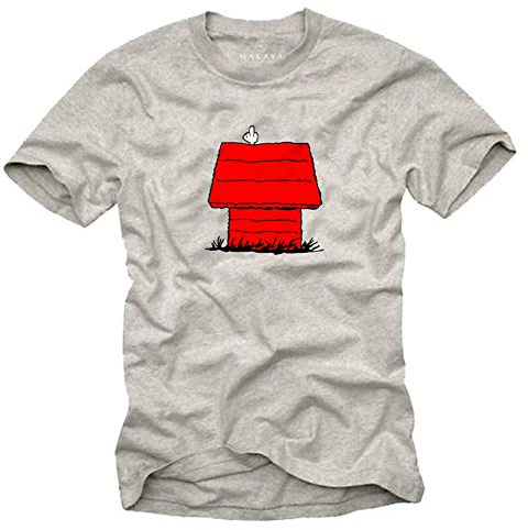 MAKAYA Witzige T-Shirts für Männer Snoop Dog Print Herren Hellgrau Größe XXXXXL