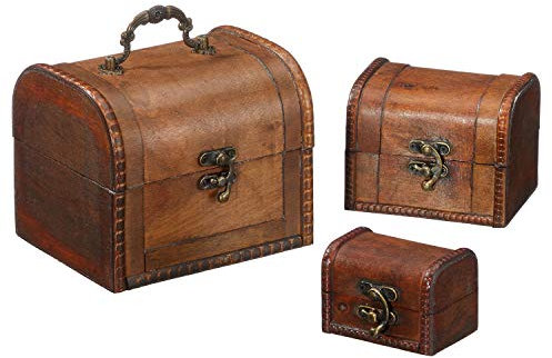 3er Set Schatztruhe Holz Truhe Schatzkiste
