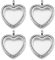 WANDIC Strass-Foto-Anhänger, 4 Stück herzförmiger Kristall-Foto-Anhänger, Brautschmuck, Hochzeitsstrauß, Charms, Erinnerungs-Medaillons für 2 Bilder