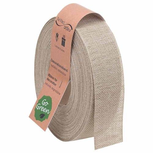 Leinenband natur Geschenkband Leinen natur 40 mm x 20 m, 1 Rolle(n)