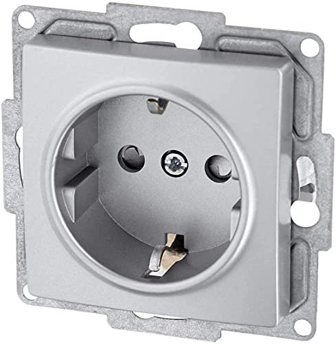 Unterputz Steckdose, Steckklemme, Serie G1 silber