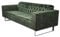 KAWOLA 3-Sitzer Samt Sofa Couch NILO - Glamour Design Wohnzimmer Couch, Velvet Grün, Federkern Polsterung, 220cm Breit