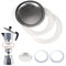 World Trade Junta y filtro cafetera universal para recambios Moka (2 anillos de sellado de silicona + 1 filtro) (2 tazas) (49734)