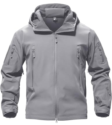 MAGCOMSEN Waterproof Jackets Mens Winter Military Hooded Jacket for Men Windbreakers Softshell Jacket Men Tactical Combat Jackets and Coats for Men Skiing Snowboard Full Zip