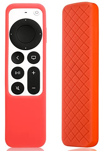 Hülle kompatibel mit 2022 Apple TV 4K Siri Remote 3rd Gen, Cover für 2021 Apple TV Siri Fernbedienung 2nd Gen (rot)