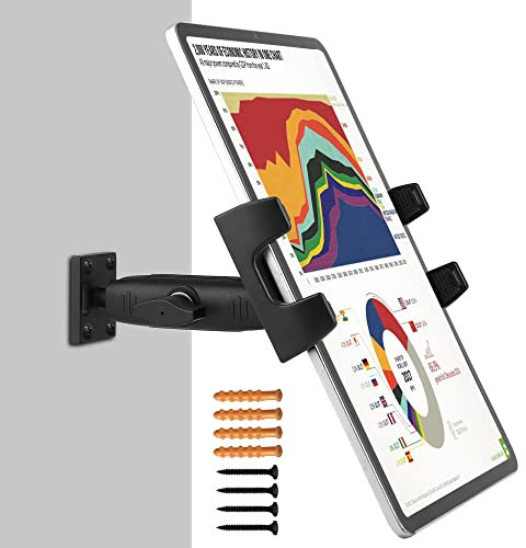 Peastrex Soporte de Pared iPad Tablet Brazo Largo Ajustable 360° Compatible con tabletas 4 a 13.5 Pulgadas y teléfonos celulares iPad Pro 12.9, Galaxy Tab, Surface, iPhone, hogares, aulas