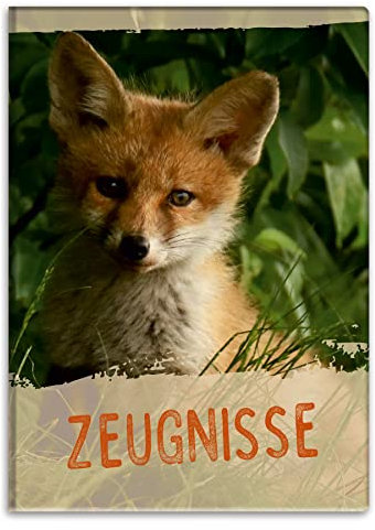 itenga Zeugnismappemit Motiv DIN A4 Dokumentenmappe Zeugnisse - für Kinder Jugendliche Schüler Mädchen (Fuchs)