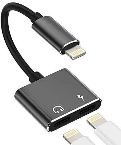 Adaptateur Ecouteur iPhone(2en1)lightning Jack Chargeur Double Prise Cable Certifié Apple MFI Accessoire Voiture Audio Casque AUX Charge Adapter Câble pour 14 13 12 11 Pro Max 7 8 Plus X Xs Ipad 2 Air