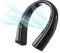 Neck Fan, Portable Rechargeable, Bladeless Neck Fan with 5 Speeds, Ice Tiles, LED Display Cooling Personal Hanging Fans Wearable Fans for Women Men Home Office Travel (Black)