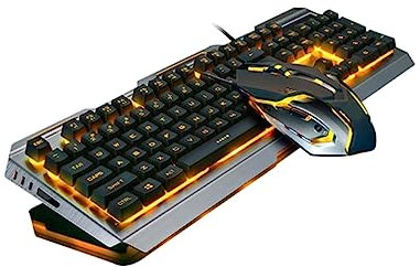 GRIRIW Teclados Mecanicos Retroiluminación Kit Completo Teclado y Ratón Diseño Ergonómico