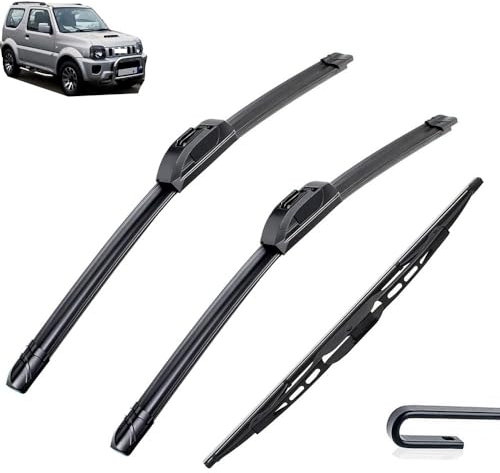 3-teiliges Scheibenwischer-Set for vorne und hinten, kompatibel mit Suzuki Jimny MK3 1998–2018, Windschutzscheibe, Windschutzscheibe, Fenster, 45,7 cm + 40,6 cm + 27,9 cm