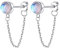 LOLIAS Kette Ohrringe Silber 925 Damen Mondstein Baumeln Ohrstecker Silber 925 Mädchen Hängend Ohrringe Silber 925 Stecker