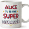 Mugffins Tasses Personnalisables pour RETRAITÉE femme - En Français - Cadeau Personalisé- Tu es Super - 11 oz / 330 ml
