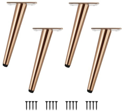 Pieds de Table Pieds pour Meuble Pieds de Meubles de Cône 4 PCS Pieds d'Armoire en Acier Inoxydable Obliques avec Base Silencieuse