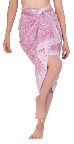100% Baumwolle, handbedruckt, Sarong, Badeanzug, Strand, Bikini, Rock, Bademode, Pareo, Wickelschal, Stola, Schal für Frauen