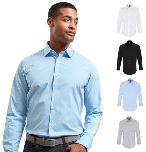 Hole Gadget ® | Camicia Personalizzata con Ricamo Uomo Donna, Bianca, Azzurra, Nera, Grigia, Elegante Slim Fit Idea Regalo papà, Natale, Anniversario e Ricorrenze