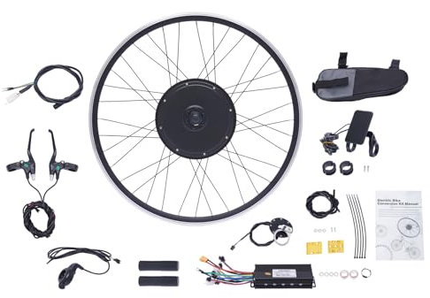 Kit de conversion pour vélo électrique 48 V 1000 W avec écran de mise à niveau, 5 vitesses de réglage de la vitesse pour roue arrière de vélo avant de vélo de 28, 29 et 700C (roue avant)