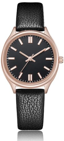 CIVO Damen Uhr Analog Klassisch Quarz Damen Armbanduhr Lederarmband Schwarz Minimalistische Elegante Lässig Wasserdicht Geschenke Uhren fur Damen Frauen Leuchtend