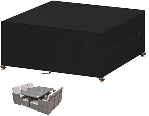 VANSHEIM Garden Furniture Covers Waterproof Outdoor Furniture Covers for Outside Table Cover for Garden Furniture Cover Outdoor Furniture Set Covers Anti-UV 420D Oxford Fabric 240x180x75cm