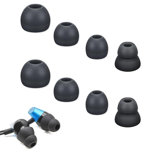 Ersatz-Ohrstöpsel für Powerbeats Pro Beats kabellose Kopfhörer, 4 Paar S/M/L/D, 4 Größen, weiche Silikon-Ohrstöpsel, Schwarz