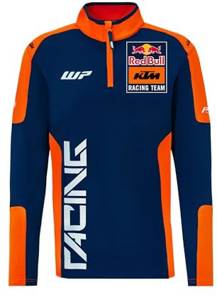 Red Bull - KTM Replica Team Half Zip Sweater – Herren - Offizielle Merchandising-Artikel, Dynamisches Racing-Design, Atmungsaktives Material – Größe XL - Blau/Orange