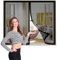 Moustiquaire Magnetique Fenetre 250 x 220 cm, Moustiquaire Porte Sans Percer pour Couloirs, Installation Facile pour Salon Cuisine Baie Vitree, Noir