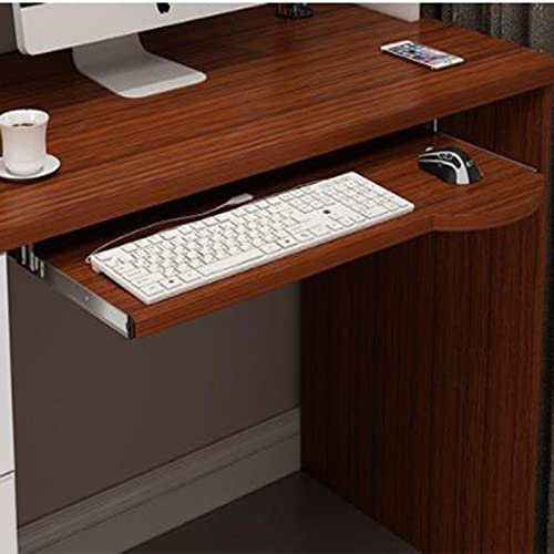 JXIPANUL Pull Out Keyboard Tray Under Desk, Ergonomic Keyboard Mouse, Slide-Out Keyboard Drawer Shelf for Typing - Wall Mountable/Teak/70Cm/28Inch