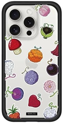 RhinoShield Modulare Case kompatibel mit [iPhone 15 Pro] | Mod NX - Anpassbare & stoßdämpfende Schutzhülle im schlanken Design - 3.5 Meter Fallschutz - Schwarz [One Piece/Devil Fruits]