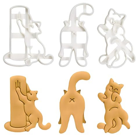 Ausstechformen Katze,Plätzchen Ausstecher,Katze Keksausstecher Kunststoff,3D DIY Fondant Plätzchenausstecher Keksschneider für Kinder Geburtstag Katze Party Dekoration