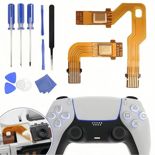 HYYHFIX 2 PCS Microphone Flex Cable Replacement for Sony PlayStation 5 PS5 BDM-030 Controller Left and Right Ribbon Cable for PS5 BDM-020 with Repair Part Accessories Tools