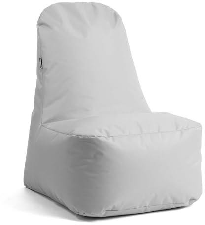 mokebo Outdoor Sitzsack Sessel 'Der Däumchendreher', auch als Gaming Sitzsack oder Gaming Sessel für Kinder, Jugendliche und Erwachsene mit Füllung, Bean Bag für drinnen & draußen in Grau
