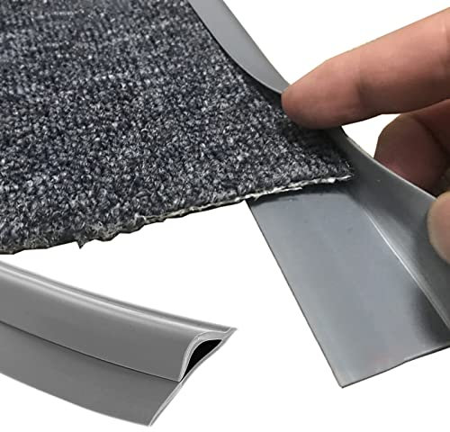 Anti Slip Floor Carpet Edge Binding Self Adhesive - Grey Carpet Edge Trim Threshold Strip, Ideal for Threshold Height Less Than 6mm, Easy Installation on Rugs and Carpets