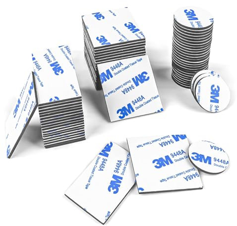 AIRUEEK Doppelseitige Klebepads，60 pcs Klebepads Doppelseitig Extra Stark，Kleben Statt Bohren für Wände Boden,Türen,Kunststoffe Extra Stark Klebeband