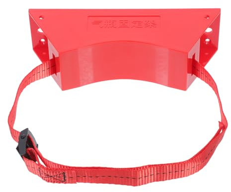 CLISPEED Cylinder Wall Mounted Bracket - Safety Tank Holder with Screws & 59inch Strap Supported | ABS Gas Cylinder Holder for Home, Office, School, Factories, RV (Red)