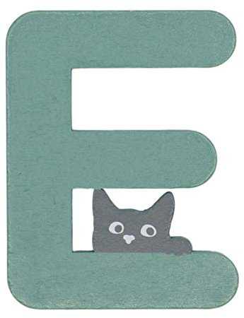 Holzbuchstaben bunt Tür Katzenmotiv Buchstaben Klebepads Taufe Geburt Dekoration Wände Kinderzimmer Wohnung Personalisierbare Buchstaben Handgefertigte (Grün, E)