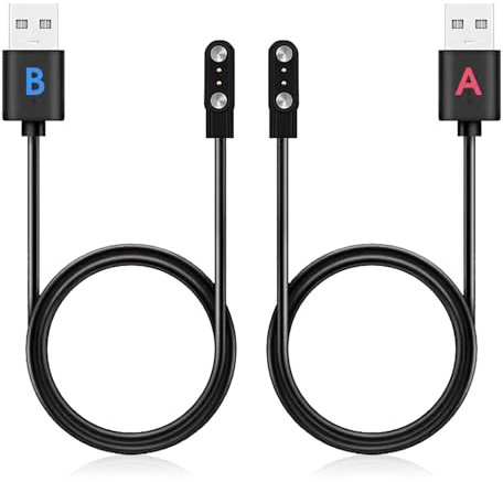 Swiftctrl 2 Pièces Chargeur Universel pour Montres Connectées, Câble USB Magnétique 2 Broches, Charge Rapide et Sécurisée - Compatible avec Montres Intelligentes (Modèle A & B, 2.84mm)