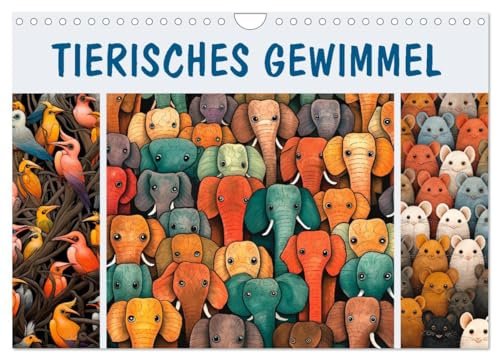 Tierisches Gewimmel (Wandkalender 2026 DIN A4 quer), CALVENDO Monatskalender: Ein fröhlicher Wirbel durch das Tierreich (CALVENDO Kunst)
