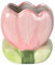 Disnace Seau à Pinceaux de Maquillage en Céramique, Organisateur Multifonction en Céramique avec Fleur de Tulipe, Organisateur de Bureau Multifonction pour Cosmétiques de Beauté (Rose)