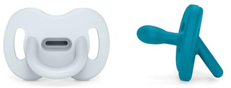 Suavinex, Schnuller aus Silikon 2er-Pack, für Babys 0-6 Monate, Schnuller mit physiologischem Sauger Sx Pro, Symmetrisch, Superweich und Flexibel, Einschlafschnuller, Colour Essence, Blau