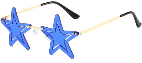 YAMEIZE Niedliche Stern Förmige Sonnenbrille für Frauen Männer Randlose Neuheit Halloween Weihnachtsfest Rave Brille