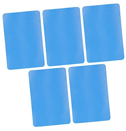 Bonbela Boat PVC Repair Patches Inflatable Boat Repair Kit 5PCS PVC Glue Patch for Kayak Canoe Raft with Strong Durable Material 15x10cm (Blue)