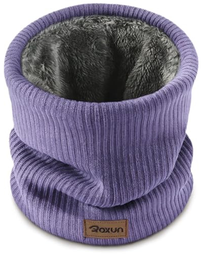 ROXUN Winter Neck Gaiter, Neck Warmer Snood Cover Ski Gaiters for Men/Women | Soft Thick Fleece; Gentle on Skin; Stretchy Fit; Multi-function; Elegant Chic Look; Multi-color Options