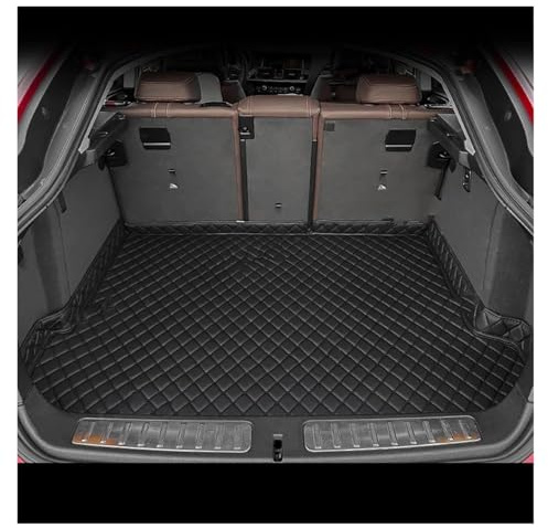Kofferraumwanne Kofferraummatte Für Peugeot 5008 7-Sitzer 2017-2025 3D-Kofferraummatte Custom Car Zubehör Auto Innendekoration(Black-Black)