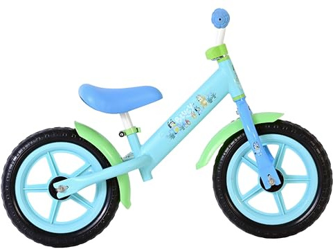 Bluey Balance Bike 3+ Year Old - 12 Sturdy Metal Frame Girls, Boys - Training Childrens Bike with Adjustable Saddle & Handlebars, Hard Foam Reifen - Motorrad Skills Development Kids Ride On Toy