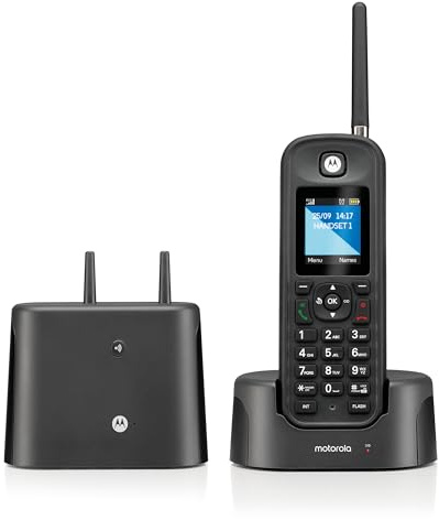 Motorola O201 Cordless Landline Home Phone, Long Range for use outdoors, Durable, IP67 Dust and Water resistant, Single Handset Pack