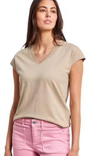 Street One Dropped Shoulder Shirt mit V-Neck Cotton beige 34