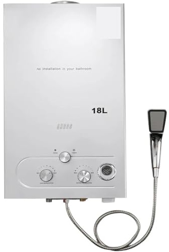 ZHJOPP 18L Tankless Hot Water LPG Propane Gas 4.8GPM Outdoor Portable Hot Hot Water Instant Water Boiler with Overheating Protec
