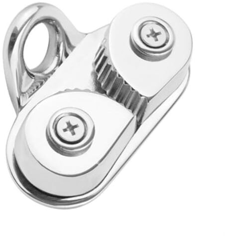 Nexbrill Stainless Steel Cam Cleat Boat Fairlead, Marine Grade 316 Rope Gripper for Sailing Sailboat for KAYAK Canoe, High Load Pulley Clamp with Flared Entry, 85x38mm for Lines up to 15mm
