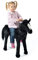 Pink Papaya Stehpferd zum draufsitzen | 75cm Spielpferd zum Reiten Polly | Pferd zum Reiten für Kinder mit Sound | Sattel Pferd