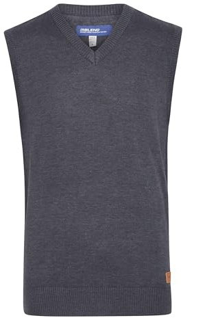 Blend BHLarsson Herren Pullunder Feinstrick Strickweste